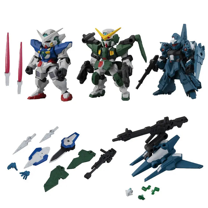 DMHTOY In Stock BANDAI Mobile Suit Ensemble MSE 15 ReZEL Dynames Gundam Exia 5pcs Set Mini Figure